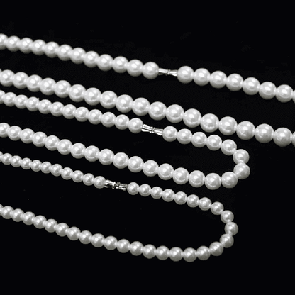 THE MEN THING Pearl / Bead Necklace ROUND PEARL CHOKER  WHITE - Necklace for Men & Boys (16 to 24 Inch) - 1Pc.