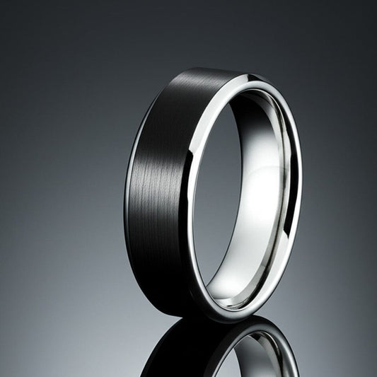 THE MEN THING Rings 17 Royal Series - BLACK BASTION RING - Pure Stainless Steel Men’s Steel-Black-Plated Ring – Statement Luxury Jewelry (Size : 17-19-22-24-27)
