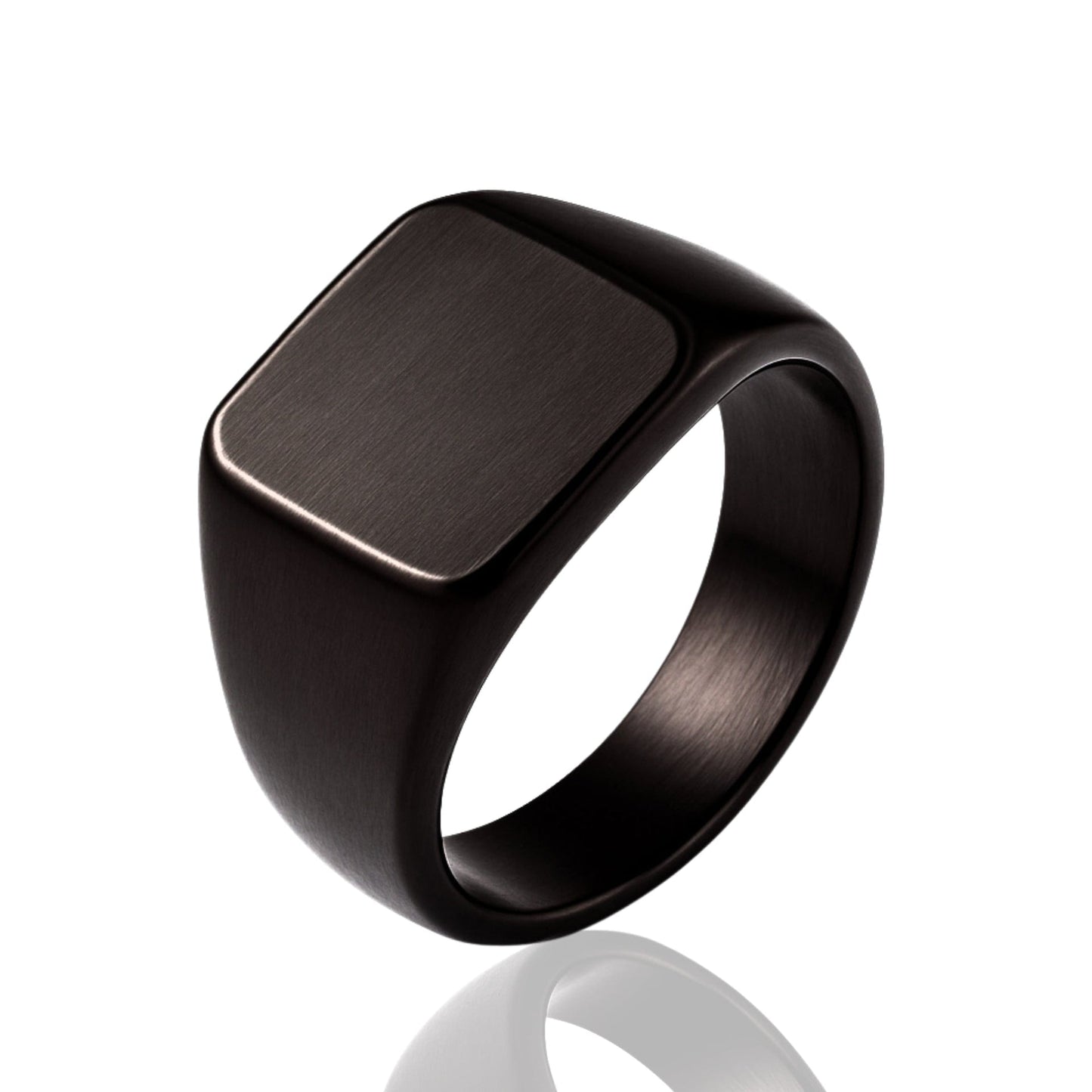 THE MEN THING Rings 19 Royal Series - BLACK CODE RING - Pure Stainless Steel Men’s Steel-Plated Black Ring – Statement Luxury Jewelry (Size : 19-22)