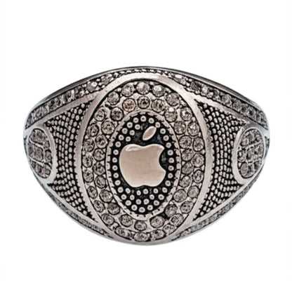 THE MEN THING Rings 19 Royal Series - CORE ICON RING - Pure Stainless Steel Men’s Steel-Plated Ring – Statement Luxury Jewelry (Size : 19-22-24)