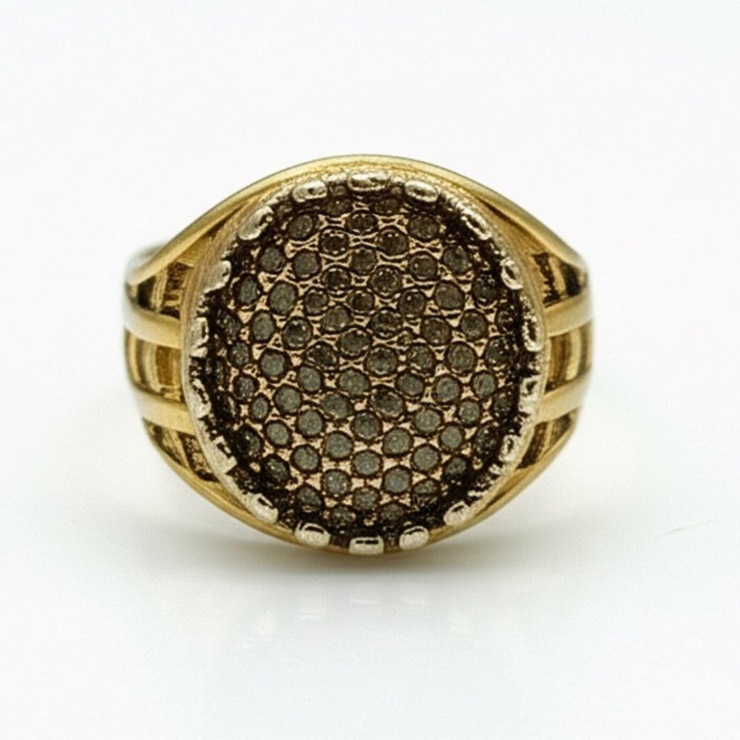 THE MEN THING Rings 20 Royal Series - GOLD SPARK RING - Pure Stainless Steel Men’s Gold-Plated Ring – Statement Luxury Jewelry (Size : 20-22-24)