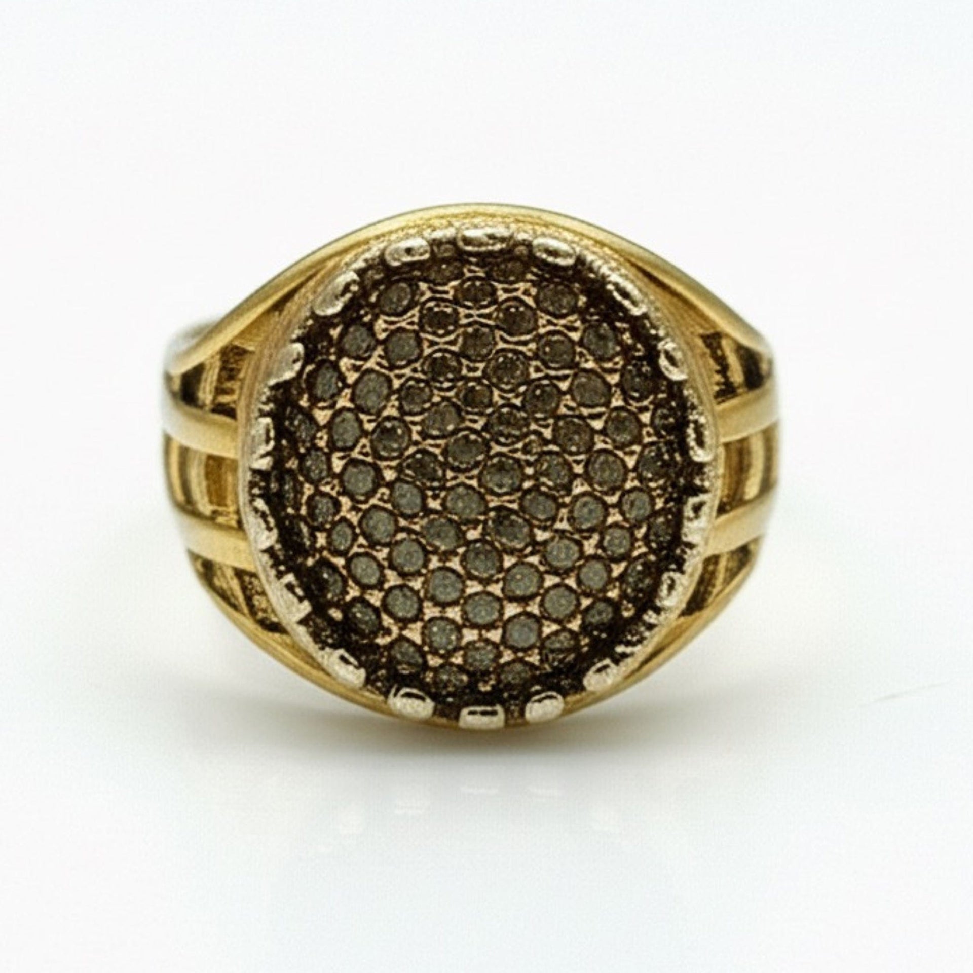 THE MEN THING Rings 20 Royal Series - GOLD SPARK RING - Pure Stainless Steel Men’s Gold-Plated Ring – Statement Luxury Jewelry (Size : 20-22-24)