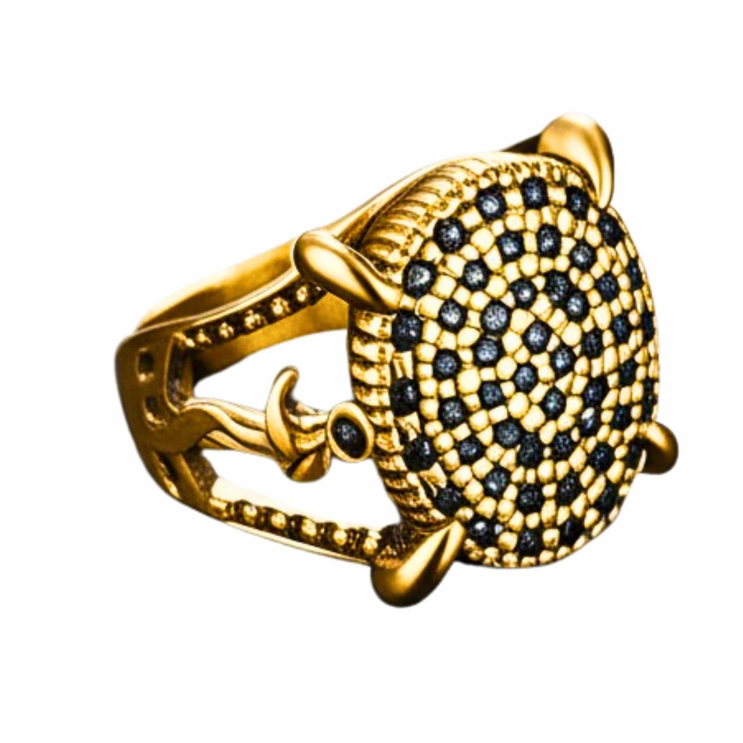 THE MEN THING Rings 27 Royal Series - THE DRAGONHOLD RING - Pure Stainless Steel Men’s Black-Steel-Plated Ring – Statement Luxury Jewelry (Size : 27)