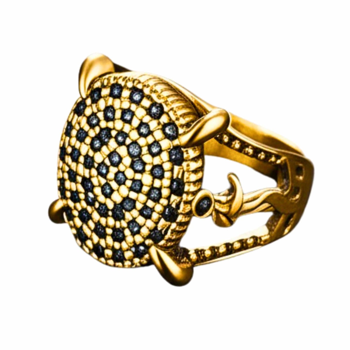 THE MEN THING Rings 27 Royal Series - THE DRAGONHOLD RING - Pure Stainless Steel Men’s Black-Steel-Plated Ring – Statement Luxury Jewelry (Size : 27)