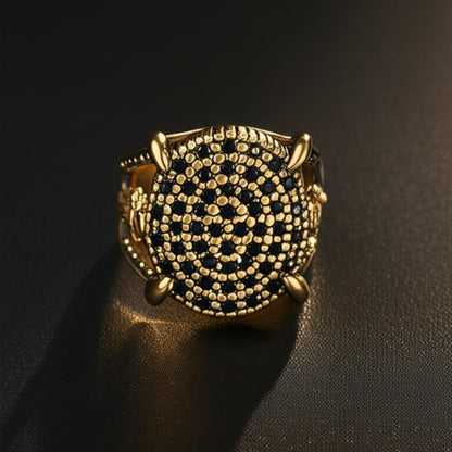 THE MEN THING Rings 27 Royal Series - THE DRAGONHOLD RING - Pure Stainless Steel Men’s Black-Steel-Plated Ring – Statement Luxury Jewelry (Size : 27)
