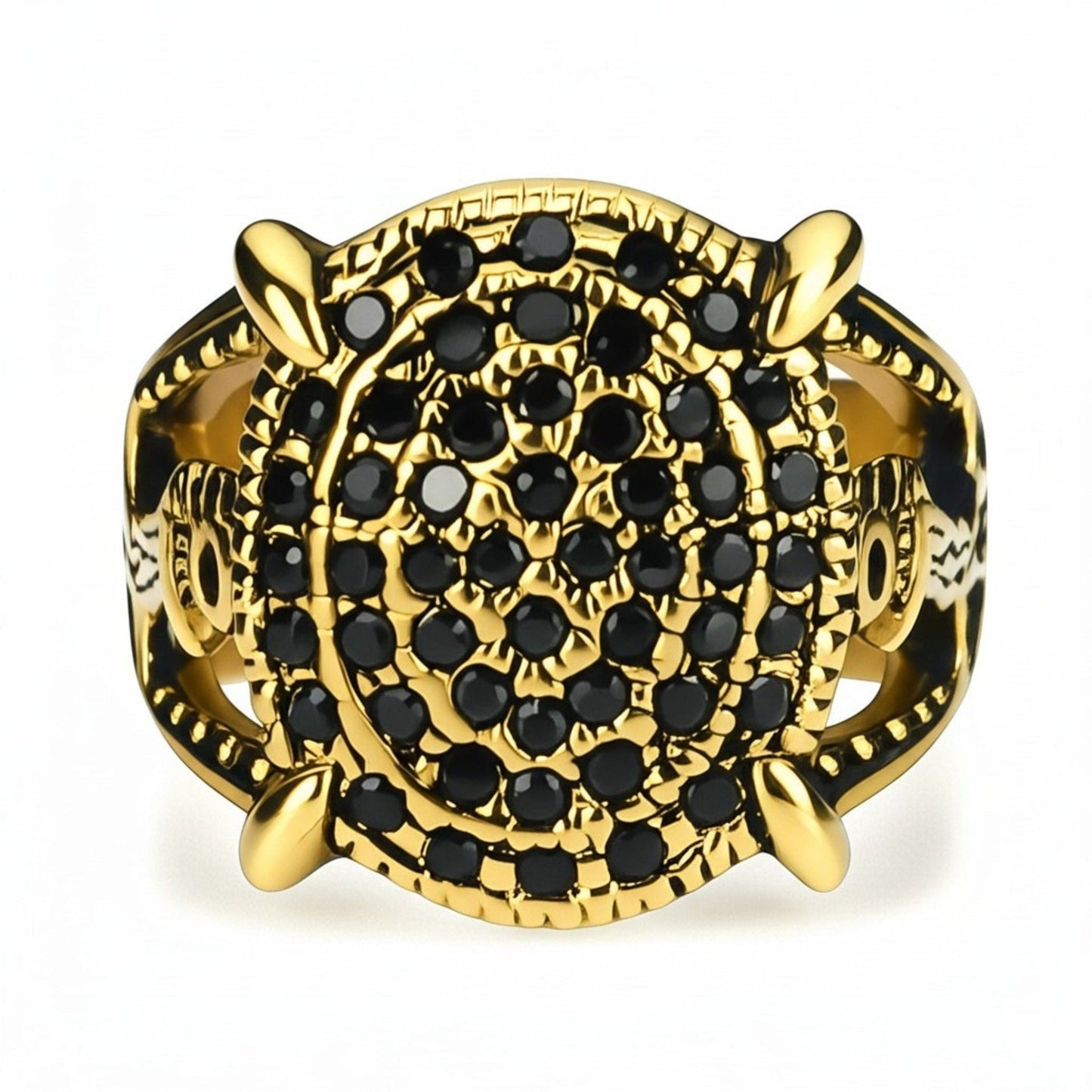 THE MEN THING Rings 27 Royal Series - THE DRAGONHOLD RING - Pure Stainless Steel Men’s Black-Steel-Plated Ring – Statement Luxury Jewelry (Size : 27)