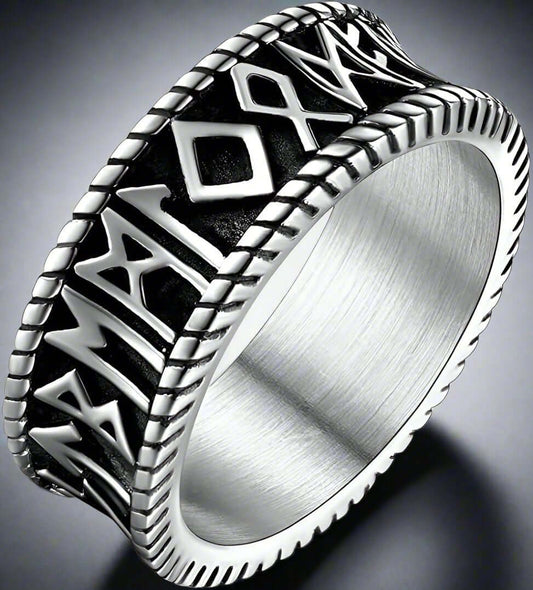 THE MEN THING Rings CELTIC KNOT VIKING - Titanium Steel Ring  (Silver Tone - Size 17,21,24)
