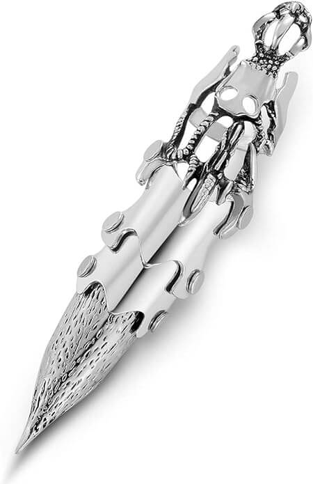 THE MEN THING Rings DLOOP-ARM - Silver Double Loop Knuckle Adjustable Joint Full Finger Ring for Men & Boys