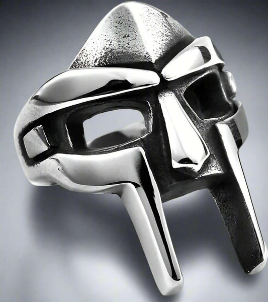 THE MEN THING Rings DOOM MASK - Pure Titanium Stainless Steel Ring Jewellery for Men - Size   17-21- 24