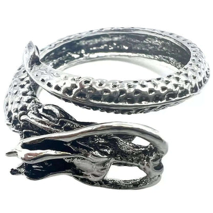 THE MEN THING Rings DRAGON-SPIRAL - Alloy Adjustable Vintage Ring for Men & Boys