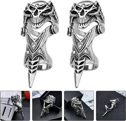 THE MEN THING Rings DRAGOWAR - Gothic Dragon Head Adjustable Knuckle Joint Full Finger Ring for Men & Boys