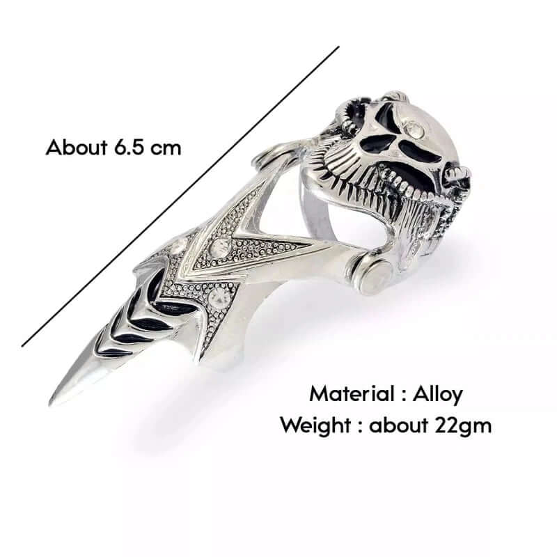 THE MEN THING Rings DRAGOWAR - Gothic Dragon Head Adjustable Knuckle Joint Full Finger Ring for Men & Boys