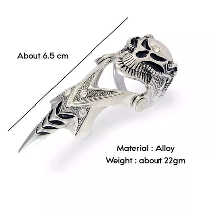 THE MEN THING Rings DRAGOWAR - Gothic Dragon Head Adjustable Knuckle Joint Full Finger Ring for Men & Boys
