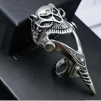 THE MEN THING Rings DRAGOWAR - Gothic Dragon Head Adjustable Knuckle Joint Full Finger Ring for Men & Boys