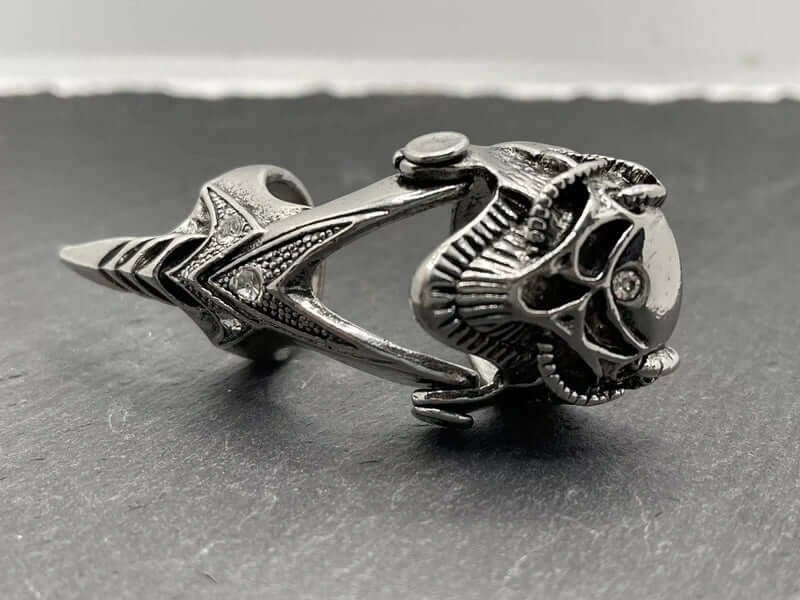 THE MEN THING Rings DRAGOWAR - Gothic Dragon Head Adjustable Knuckle Joint Full Finger Ring for Men & Boys