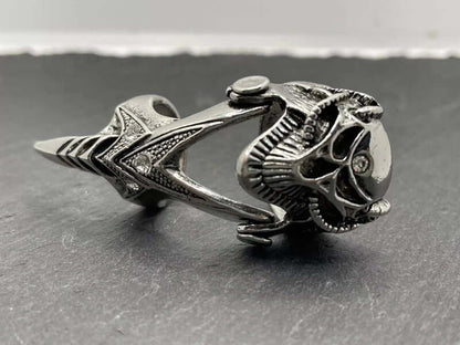 THE MEN THING Rings DRAGOWAR - Gothic Dragon Head Adjustable Knuckle Joint Full Finger Ring for Men & Boys