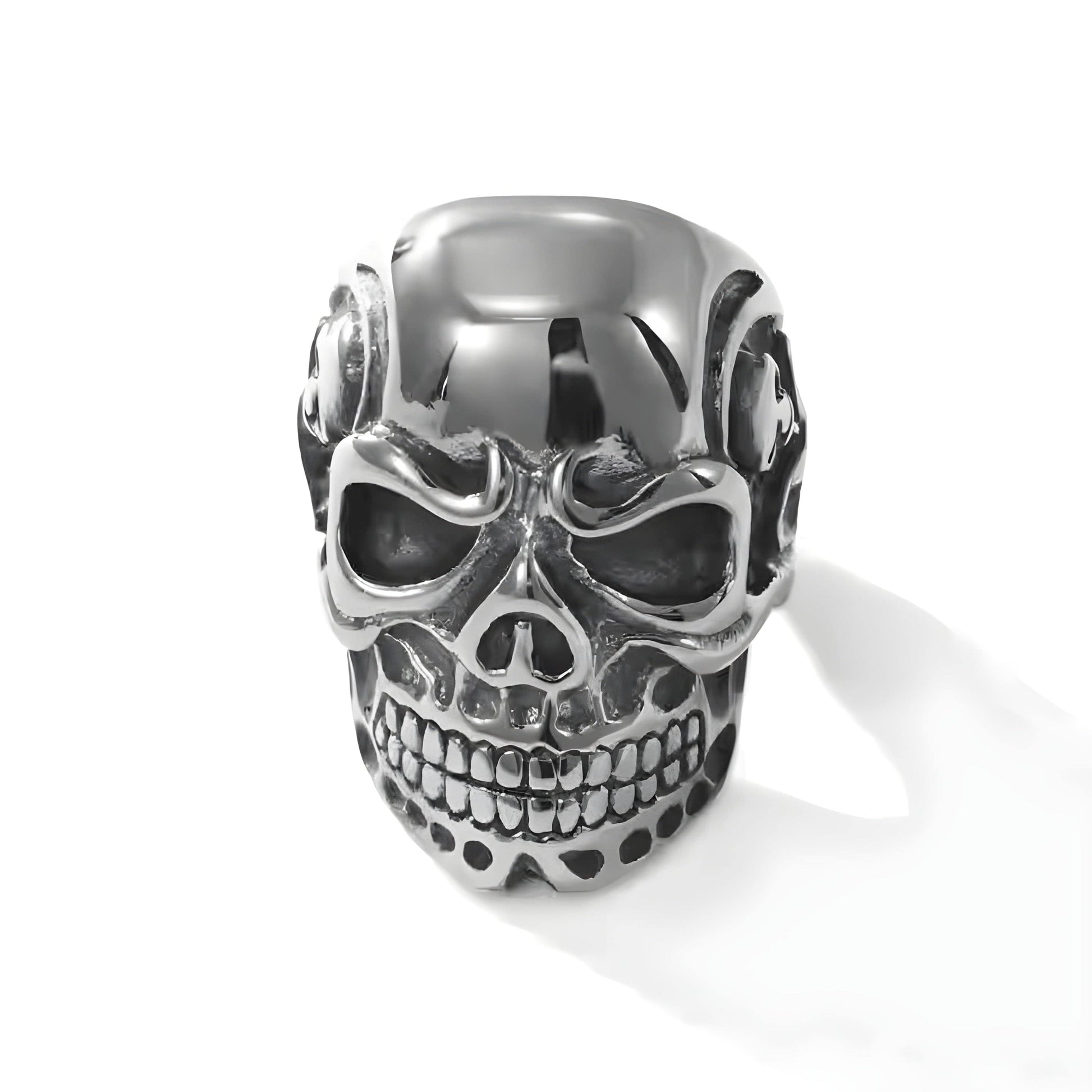 THE MEN THING Rings DRAUGR SKULL RING - Pure Stainless Steel Men’s Steel-Plated Ring – Statement Luxury Jewelry (Size : 18-21-24)