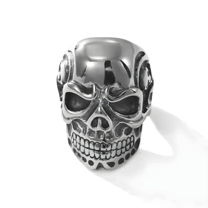 THE MEN THING Rings DRAUGR SKULL RING - Pure Stainless Steel Men’s Steel-Plated Ring – Statement Luxury Jewelry (Size : 18-21-24)