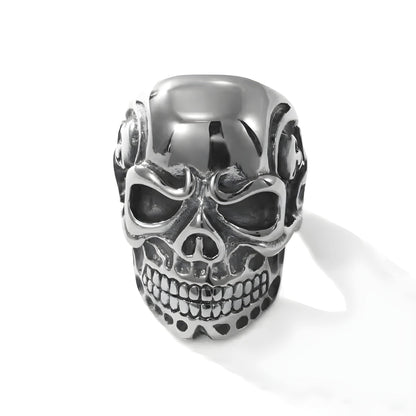 THE MEN THING Rings DRAUGR SKULL RING - Pure Stainless Steel Men’s Steel-Plated Ring – Statement Luxury Jewelry (Size : 18-21-24)