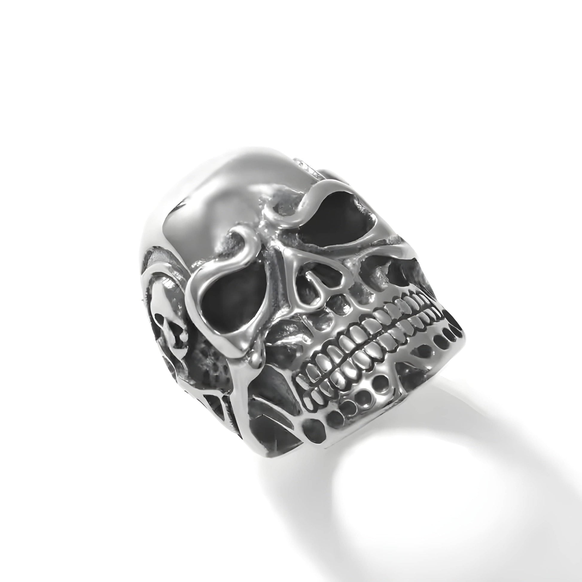 THE MEN THING Rings DRAUGR SKULL RING - Pure Stainless Steel Men’s Steel-Plated Ring – Statement Luxury Jewelry (Size : 18-21-24)
