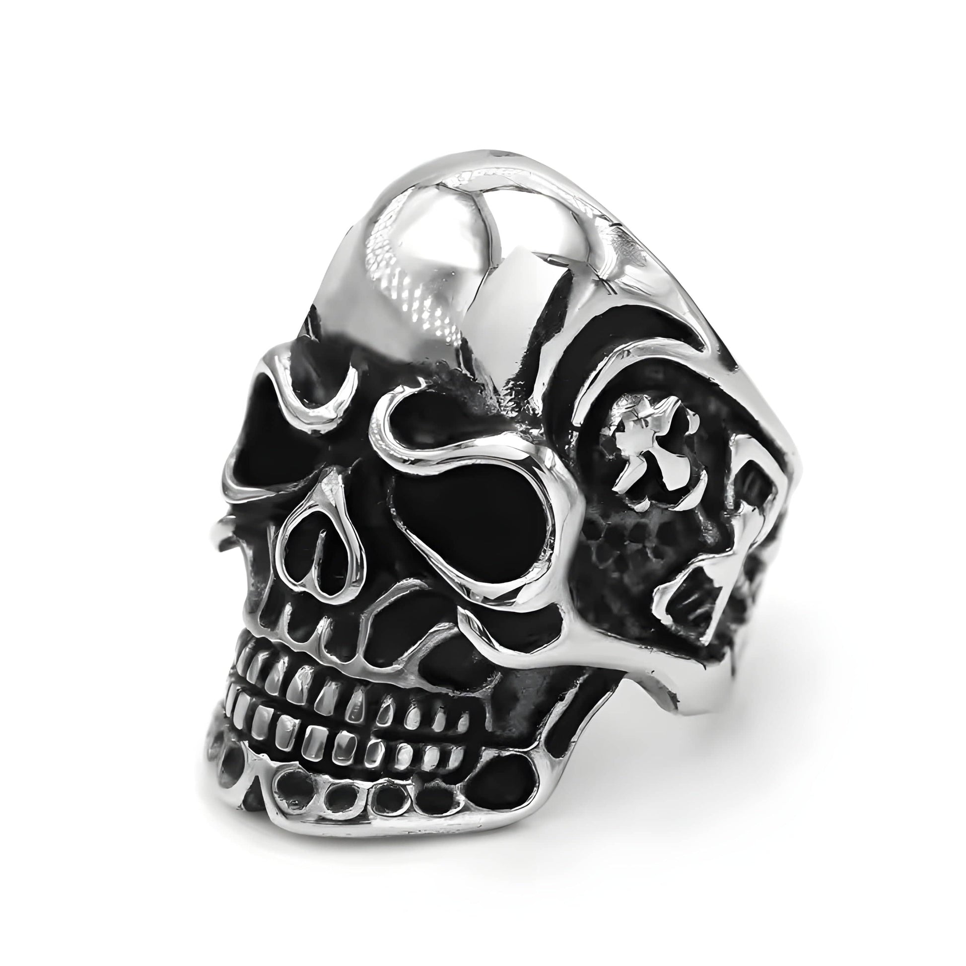 THE MEN THING Rings DRAUGR SKULL RING - Pure Stainless Steel Men’s Steel-Plated Ring – Statement Luxury Jewelry (Size : 18-21-24)