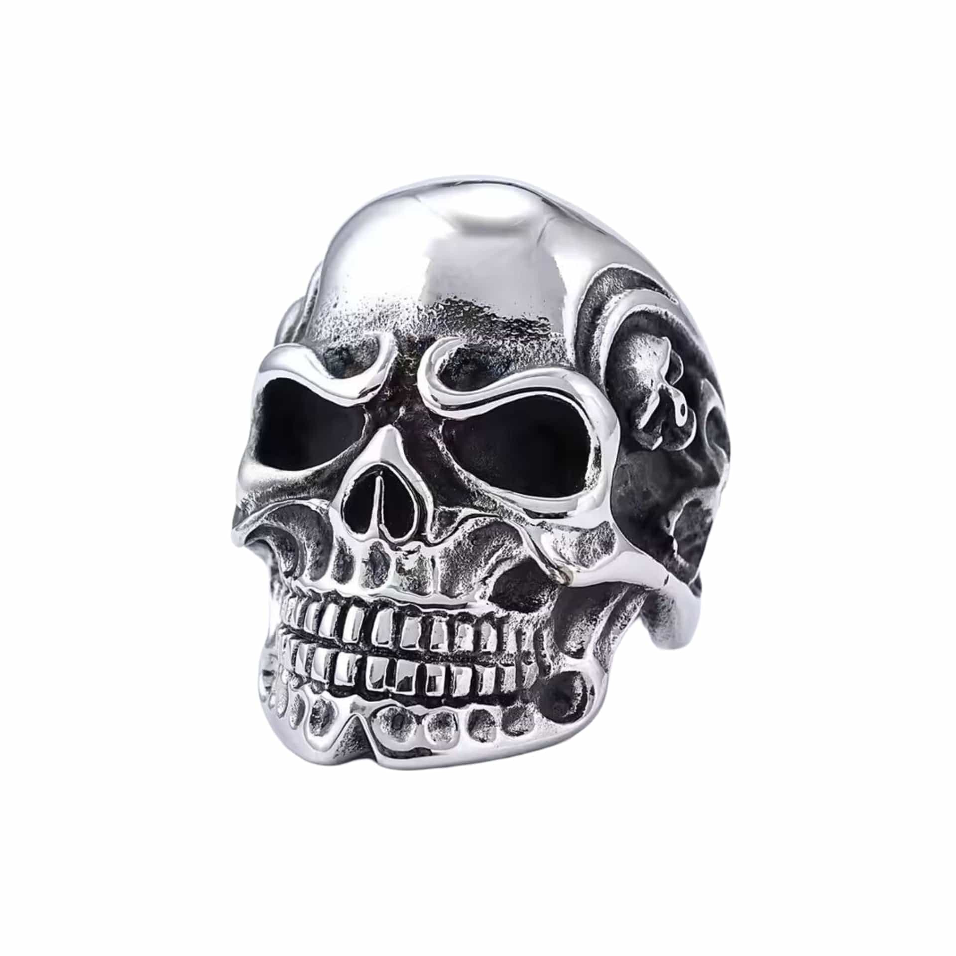 THE MEN THING Rings DRAUGR SKULL RING - Pure Stainless Steel Men’s Steel-Plated Ring – Statement Luxury Jewelry (Size : 18-21-24)