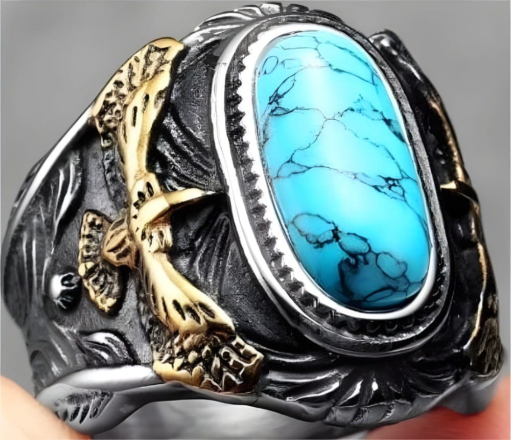 THE MEN THING Rings EAGLE CREST - 10mm Pure Titanium Steel Ring for Men & Boys