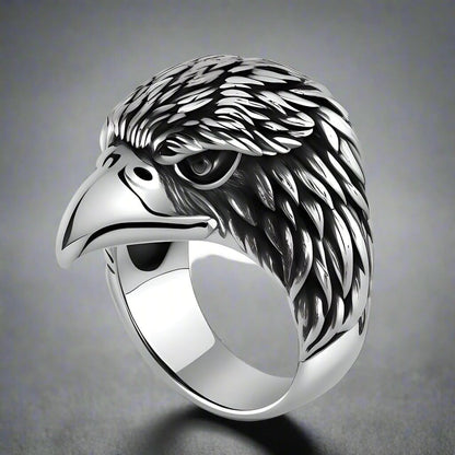 THE MEN THING Rings EAGLE HEAD - Titanium Steel Ring for Men