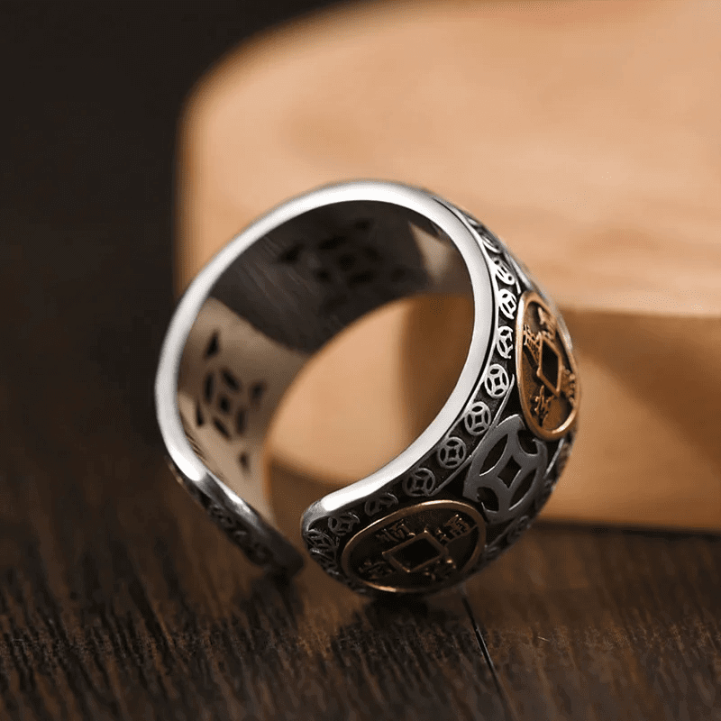 THE MEN THING Rings FOUR EMPERORS COINS - Adjustable Alloy Ring for Men & Boys