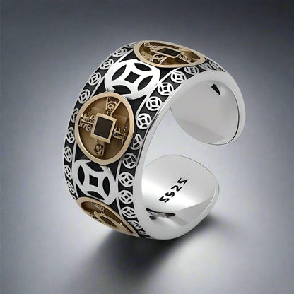 THE MEN THING Rings FOUR EMPERORS COINS - Adjustable Alloy Ring for Men & Boys