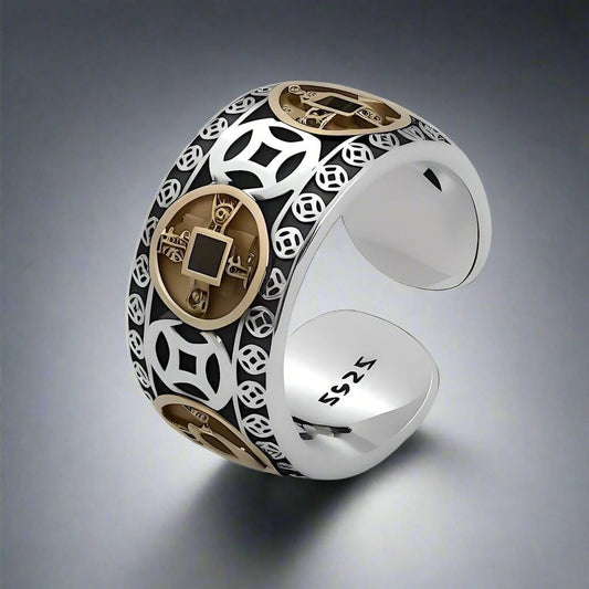THE MEN THING Rings FOUR EMPERORS COINS - Adjustable Alloy Ring for Men & Boys