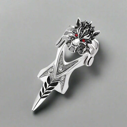 THE MEN THING Rings FURIOUS-REDEYE - Gothic Wolf Knuckle Joint Full Finger Ring for Men & Boys
