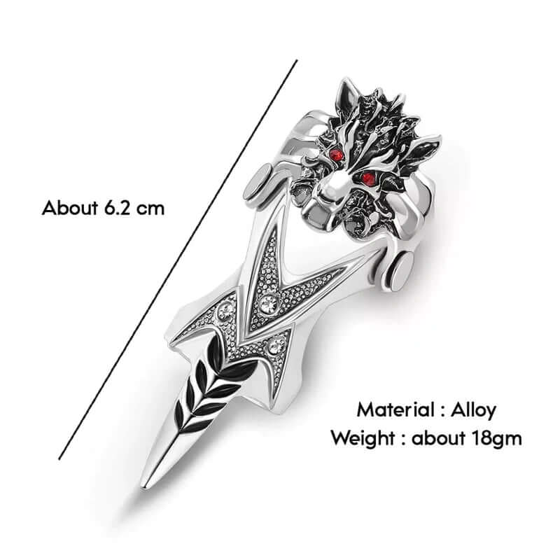 THE MEN THING Rings FURIOUS-REDEYE - Gothic Wolf Knuckle Joint Full Finger Ring for Men & Boys
