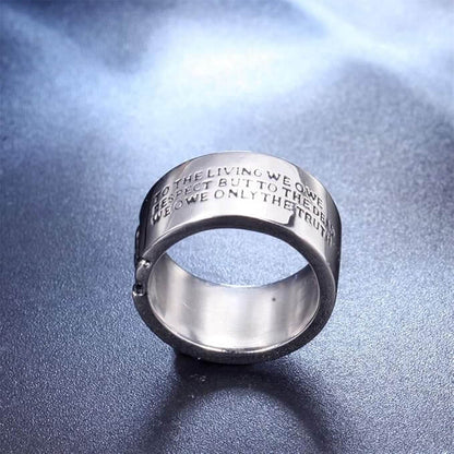 THE MEN THING Rings HALF FACE SKULL - Titanium Steel Silver Ring for Men and Boys ( Size-22)