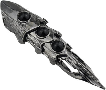THE MEN THING Rings KING-WARRIOR - Black Antique Skull Knuckle Joint Full Finger Ring for Men & Boys