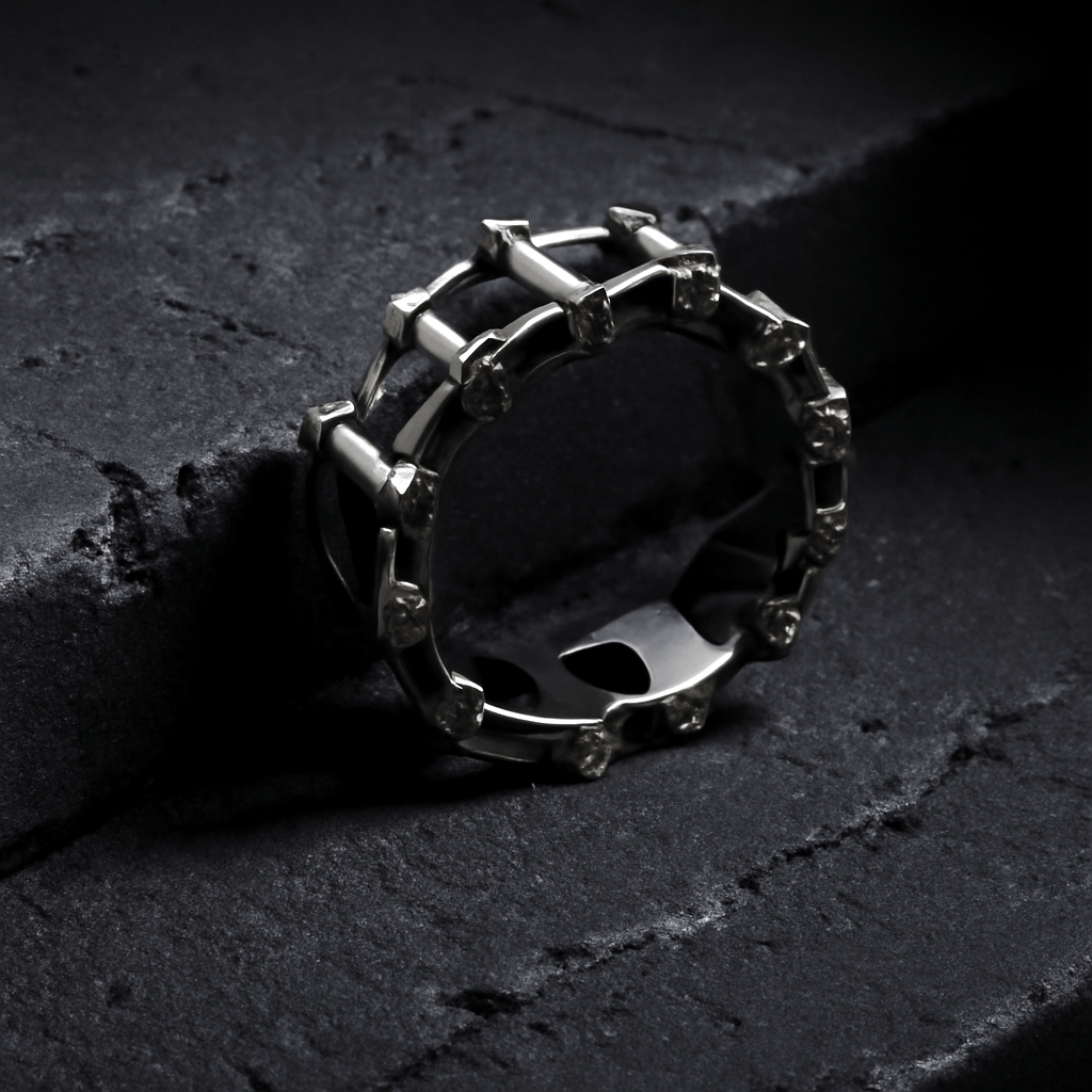 THE MEN THING Rings METARION RING - Pure Stainless Steel Men’s Steel-Plated Ring – Statement Luxury Jewelry (Size : 16-22-27)