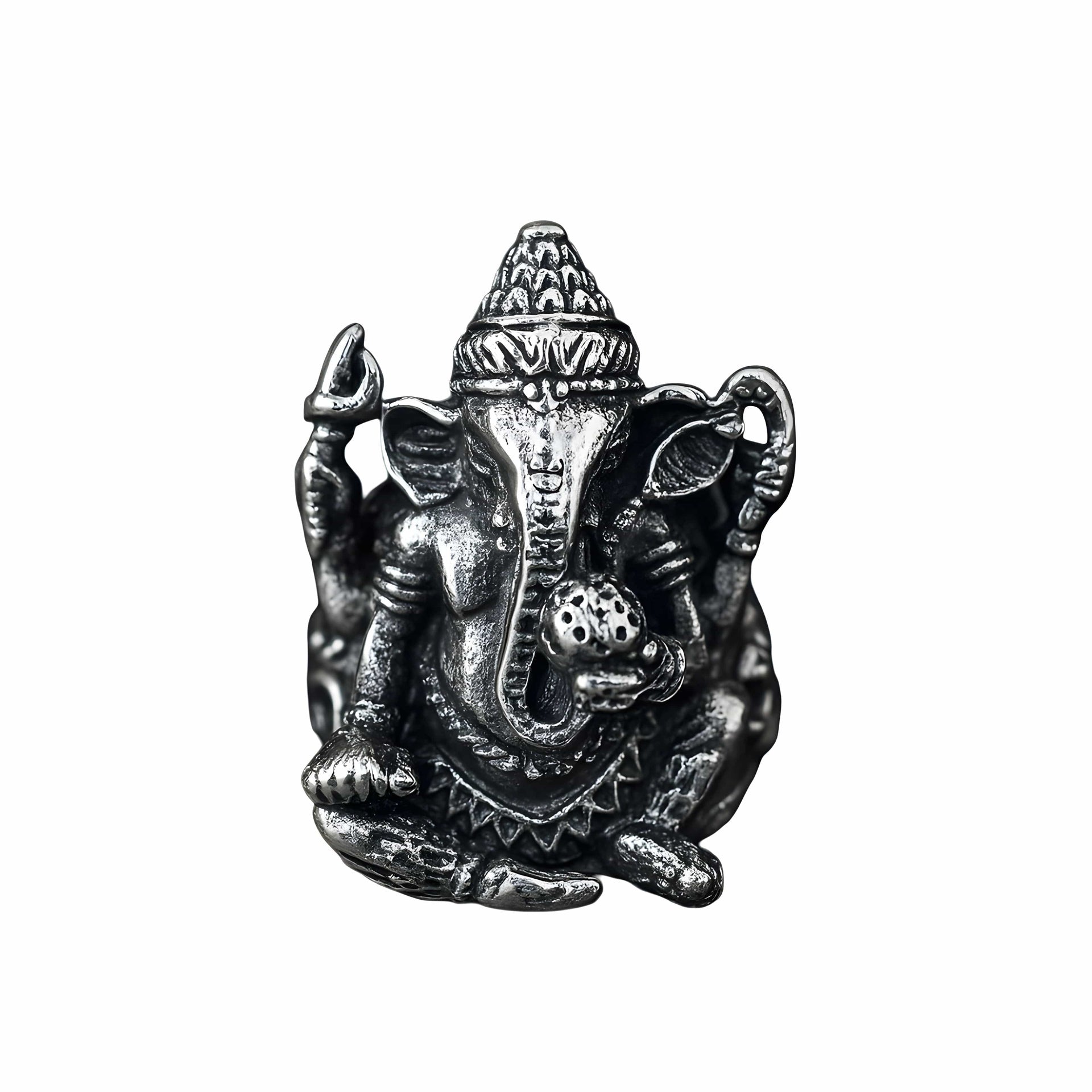 THE MEN THING Rings MYSTIC GANRAJ RING - Pure Stainless Steel Men’s Steel-Plated Ring – Statement Luxury Jewelry (Size : 18-21-24)
