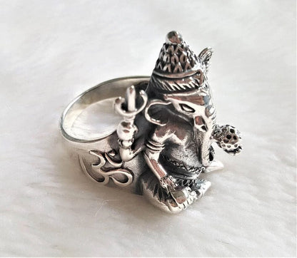 THE MEN THING Rings MYSTIC GANRAJ RING - Pure Stainless Steel Men’s Steel-Plated Ring – Statement Luxury Jewelry (Size : 18-21-24)