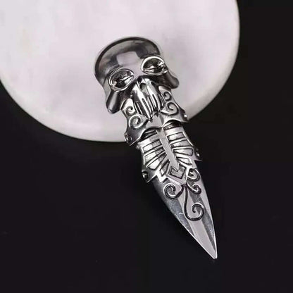 THE MEN THING Rings OCTOPOW- Full Finger Adjustable Knuckle Ring - Gothic Octopus King Rules