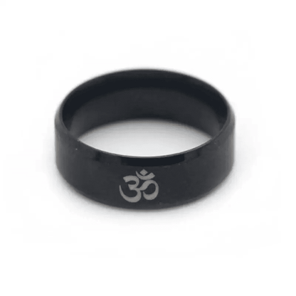 THE MEN THING Rings OM BLACK - Titanium Steel Ring for Men & Boys (Size : 22 )