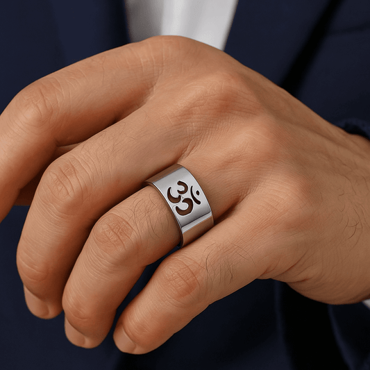 THE MEN THING Rings OMKARA LOOP - 10mm Pure Titanium Steel Ring for Men & Boys