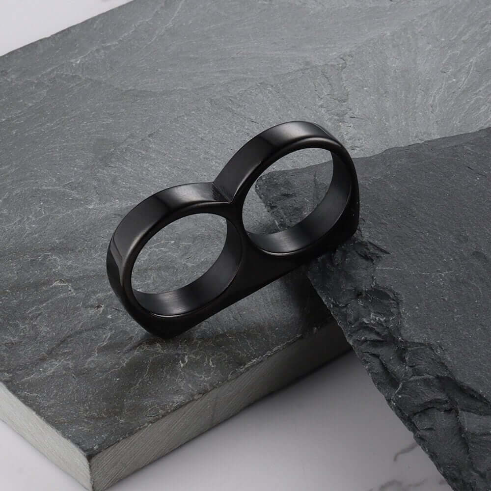 THE MEN THING Rings Rebellious Two Black