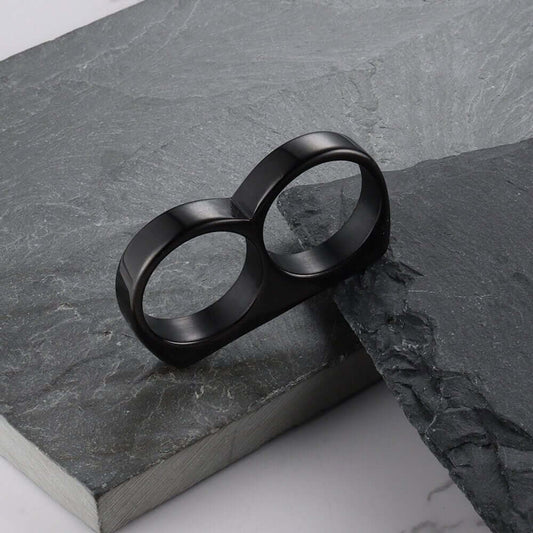 THE MEN THING Rings Rebellious Two Black