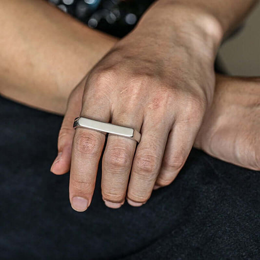 THE MEN THING Rings Rebellious Two Silver
