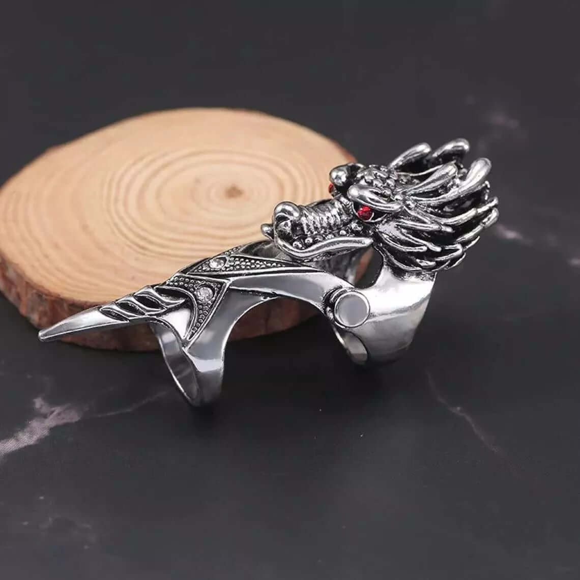 THE MEN THING Rings REDEYEGON - Gothic Adjustable Knuckle Joint Full Finger Ring for Men & Boys