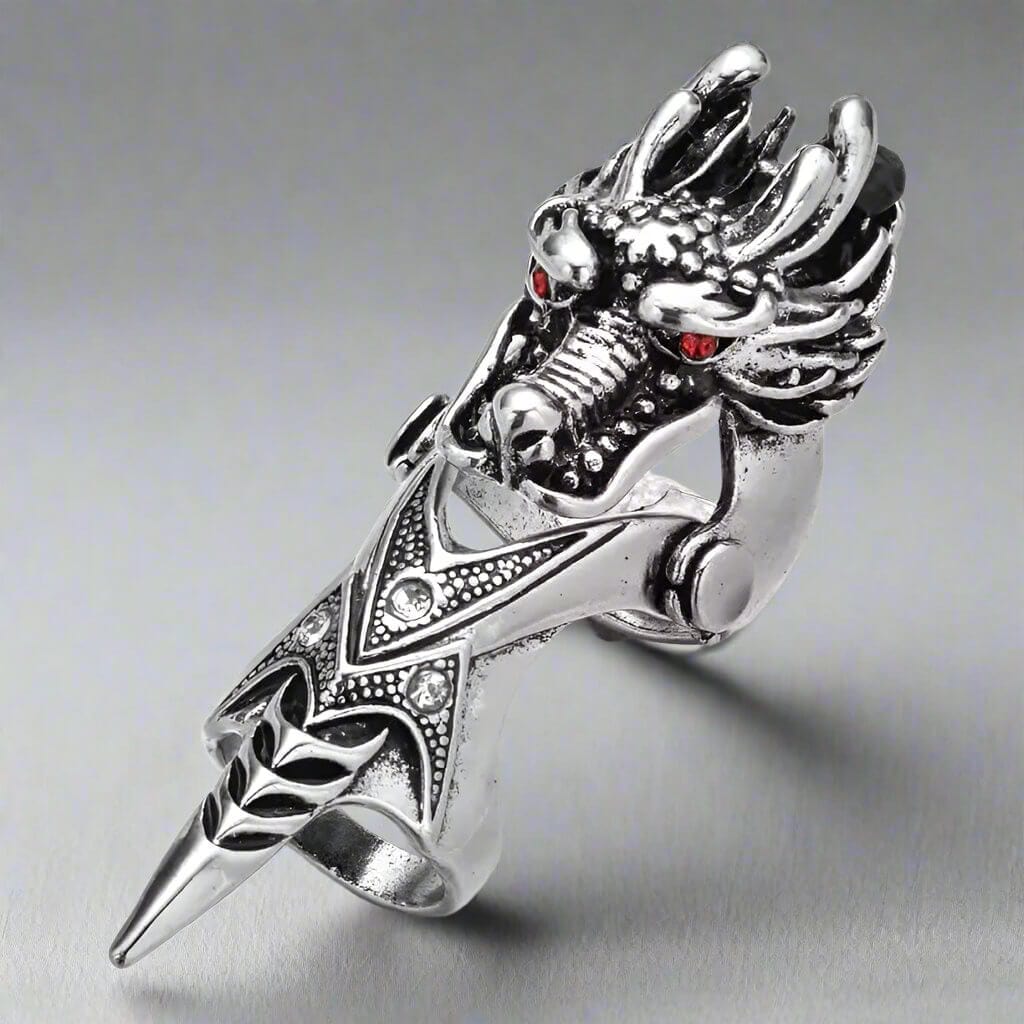 THE MEN THING Rings REDEYEGON - Gothic Adjustable Knuckle Joint Full Finger Ring for Men & Boys