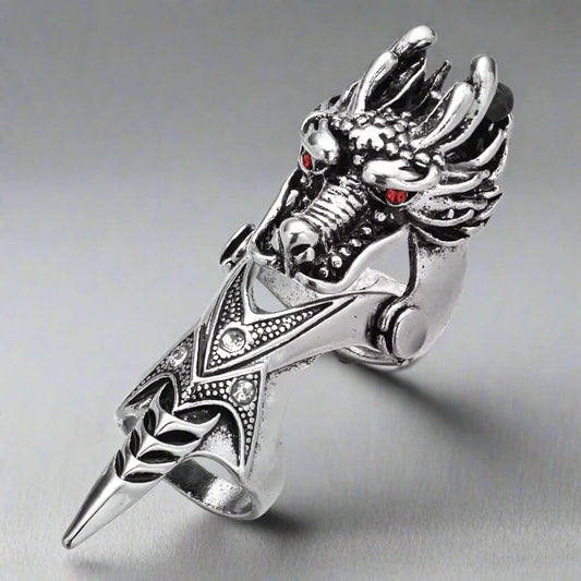 THE MEN THING Rings REDEYEGON - Gothic Adjustable Knuckle Joint Full Finger Ring for Men & Boys