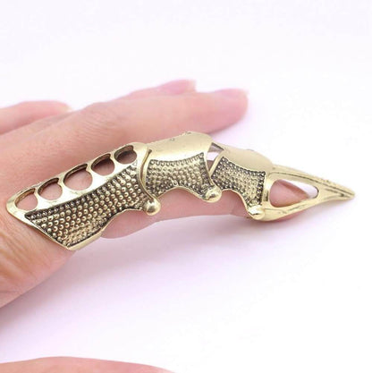THE MEN THING Rings RINOSKIN - Gold Guard Adjustable Knuckle Joint Full Finger Ring for Men & Boys