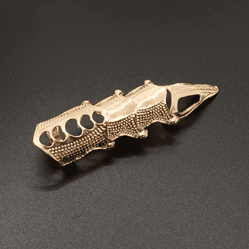 THE MEN THING Rings RINOSKIN - Gold Guard Adjustable Knuckle Joint Full Finger Ring for Men & Boys