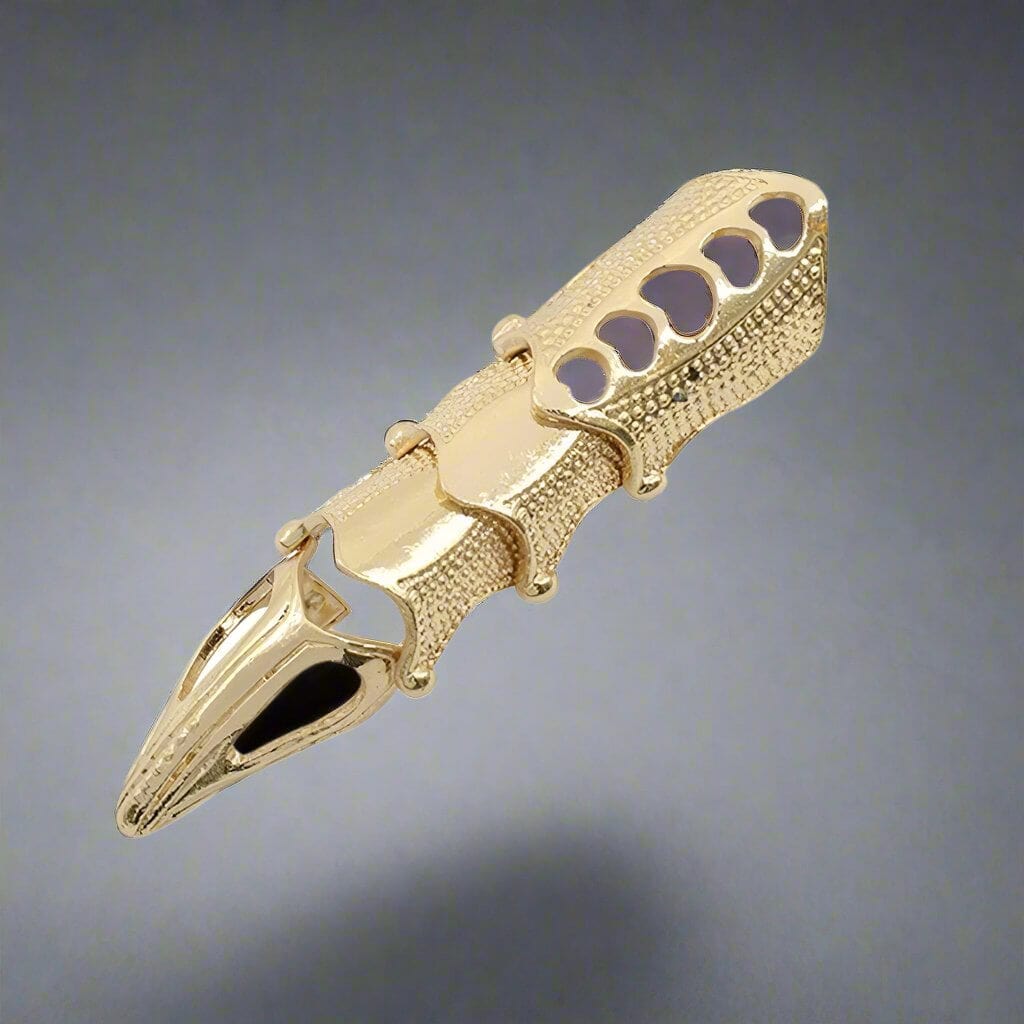 THE MEN THING Rings RINOSKIN - Gold Guard Adjustable Knuckle Joint Full Finger Ring for Men & Boys